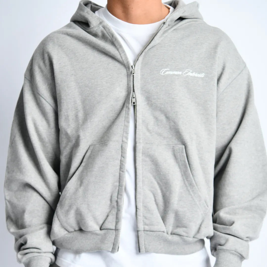 Classic Zip Hoodie Grey